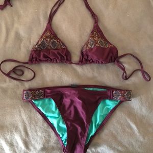 Ninety Six degrees purple beaded bikini